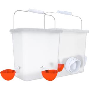 Large Automatic Chicken Feeder and Waterer Set Hanging Chicken Water Feeder Poultry Feed Bucket