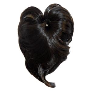 Natural Dark Brown Hair Bun Realistic Hairpiece Extension For Women 15"