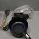 Dezin Electric Cooker, 2L Non-Stick Saut Pan, Rapid Noodles Cooker, Mini Pot for Steak, Egg, Fried Rice, Ramen, Oatmeal, Soup with Power Adjustment, College Dorm Room Essential(Egg Rack Included) (Round - E(Black/with Steamer)