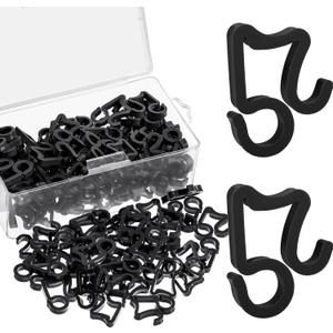 Marsui 120 Pieces Christmas Light Clips Outdoor Gutter Hooks Weatherproof String Light Hangers for Halloween Xmas Holiday Decorations (Black)