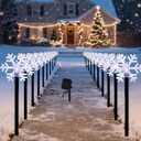 BRIGHTDECK Snowflake Solar Christmas Decorations Outdoor, 20 Pack LED Christmas Pathway Lights, Waterproof Snowflake Pathway Lights, Stake Lights for Garden Decor (20Pcs Cold White)