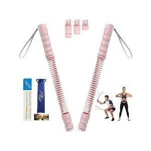 Ptrildo Cordless Battle Ropes for Home Gym & Apartment with Workout Guide Pink