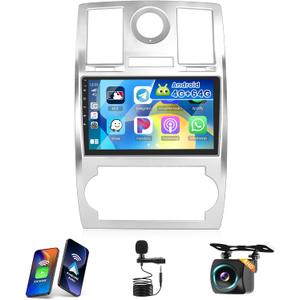 [4+64G] Hikity Android 15 Car Stereo for Chrysler 300C 2004-2011 with Wireless Carplay Android Auto, 9'' IPS Touch Screen Radio Bluetooth Mirror Link GPS WiFi SWC AI DSP/FM/RDS/32EQ Backup Cam+Mic