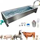Automatic Livestock Water Trough Animal Stainless Steel Larger Automatic Waterer with Float Valve Kit for Goat Cattle Horse Hog Pigs Dog Water Dispenser Outdoor, 39.5"*11.8"*7.8",12 Gallons