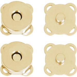 12 Sets Magnetic Snaps Buttons Sew in Magnetic Plum Bag Clasps Button Snaps for Purses Handbag Clothes Scrapbooking Closure Fastener Sewing Craft DIY (15mm) (Gold)