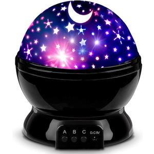 Star Projector Night Lights for Kids, Birthday Gifts for 1-4-6-14 Year Old Girl Boy Kids Bedroom, Glow in The Dark Stars Moon for Child Asleep Peacefully (Black)