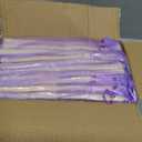 50pcs Paper Hand Fan with Organza Bags Bamboo Handheld Folding Fan DIY Decorative Wedding Party Favors (Light Purple)