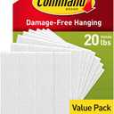 Command 20 lb XL 16 Pairs Heavyweight Picture Hanging Strips (32 Strips), Damage-Free Hangers for Picture Frames, No Tools Required, Ideal for Home Room Wall Decor, White Adhesive