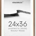 24x36 Poster Frame, USA-Sourced Natural Walnut Wood Picture Collage Frame, 24X36, 1P
