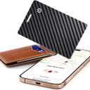 [Apple MFi Certified] Wallet Tracker Card with Apple Find My (iOS Only) Rechargeable Air Tracker Tags Bluetooth Wallet Finder IP68 Waterproof GPS Tracker Item Finder for Keys, Bags, Passport Black