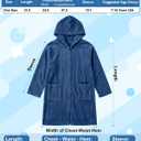 Cutecrop Kids Bath Hooded Towel Robe Soft Absorbent Swim Poncho Parka with Pocket Coral Fleece Zipper Towel Hoodie Beach Surf Change Robe Wearable Blanket for Boy Girl Pool Home Outerwear (Navy Blue, One Size)
