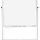 H-Qprobd 24"x36" Dry Erase Board with Stand - Adjustable Height Double Side Mobile Magnetic Rolling Whiteboard on Wheels for Home, Office & School