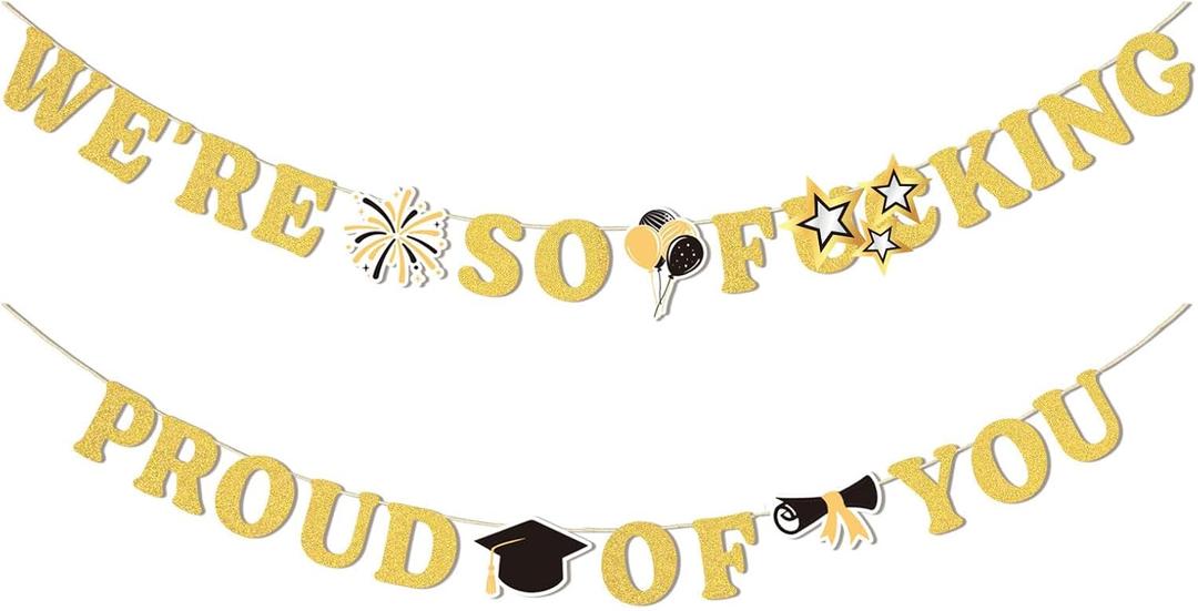 2026 Graduation Party Decorations, Funny Banner for Congratulation Party Decor Supplies, Party Photo Booth Backdrop for College High School PhD Nurse Law School Graduations Wall Decorations