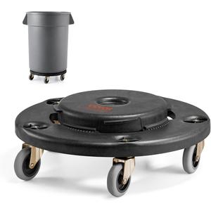 VEVOR Trash Can Dolly, Fit 20, 32, 44, 55 Gallon Containers, Round Trash Can Roller Base with 4 Lockable Wheels, 500lbs Weight Capacity, Heavy Duty Barrel Dolly, Multi-Functional Rolling Cart