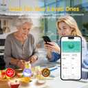Smart Ring for Women & Men, Health Tracker Ring with Heart Rate, Blood Oxygen,Blood Pressure, IP68 Waterproof Fitness Ring, Sleep Tracker for iPhone and Android, No APP Fee (Gold, 7#)