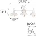 Design House 579656 Kimball Industrial Farmhouse 3-Light Indoor Bathroom Vanity Light with Metal Shades for Over the Mirror, Antique White