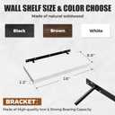 Floating Wall Shelves - 16"x6.8"x1.2" Sturdy Rustic White Solid Wood Shelves for Storage and Dcor, Easy Installation for Living Room, Bedroom, and Kitchen - 2 Pack, 16"-Set of 2