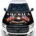 American Car Hood Cover - 59x51 American Car Hood Cover Flag Bonnet Banner with 2 Adjustable Triangular Fasteners, Universal Fit for Trucks, SUV, Patriotic Car America Flag Decor