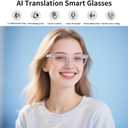 AI Smart Glasses for Men & Women, AI-Powered By Translation, Noise Reduction, Open Ear Audio Mic & Speakers, Translation Glasses with Color-Change Lenses, Support 169 Languages, Business/Travel(Blue)