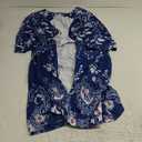 Ekouaer Zipper Robes for Women 3/4 Sleeves Housecoat Soft Nightgowns Sleepwear Mumu House Dresses with Pockets (XX-Large, Evening Blue Vines)