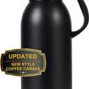 Large and Heavy Thermal Coffee Carafe 102 oz,Fullness Water is 7.3 LB - 18 Hours Hot, Insulated Carafe for Hot Liquids, Insulated Coffee Carafes For Keeping Hot for Parties -Tea Carafe Flask(black) (101.4 Ounces)