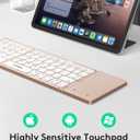 Samsers Foldable Bluetooth Keyboard with Touchpad - Portable Wireless Keyboard with Holder, Rechargeable Full Size Ultra Slim Pocket Folding Keyboards for Android Windows iOS Tablet & Laptop - Pink