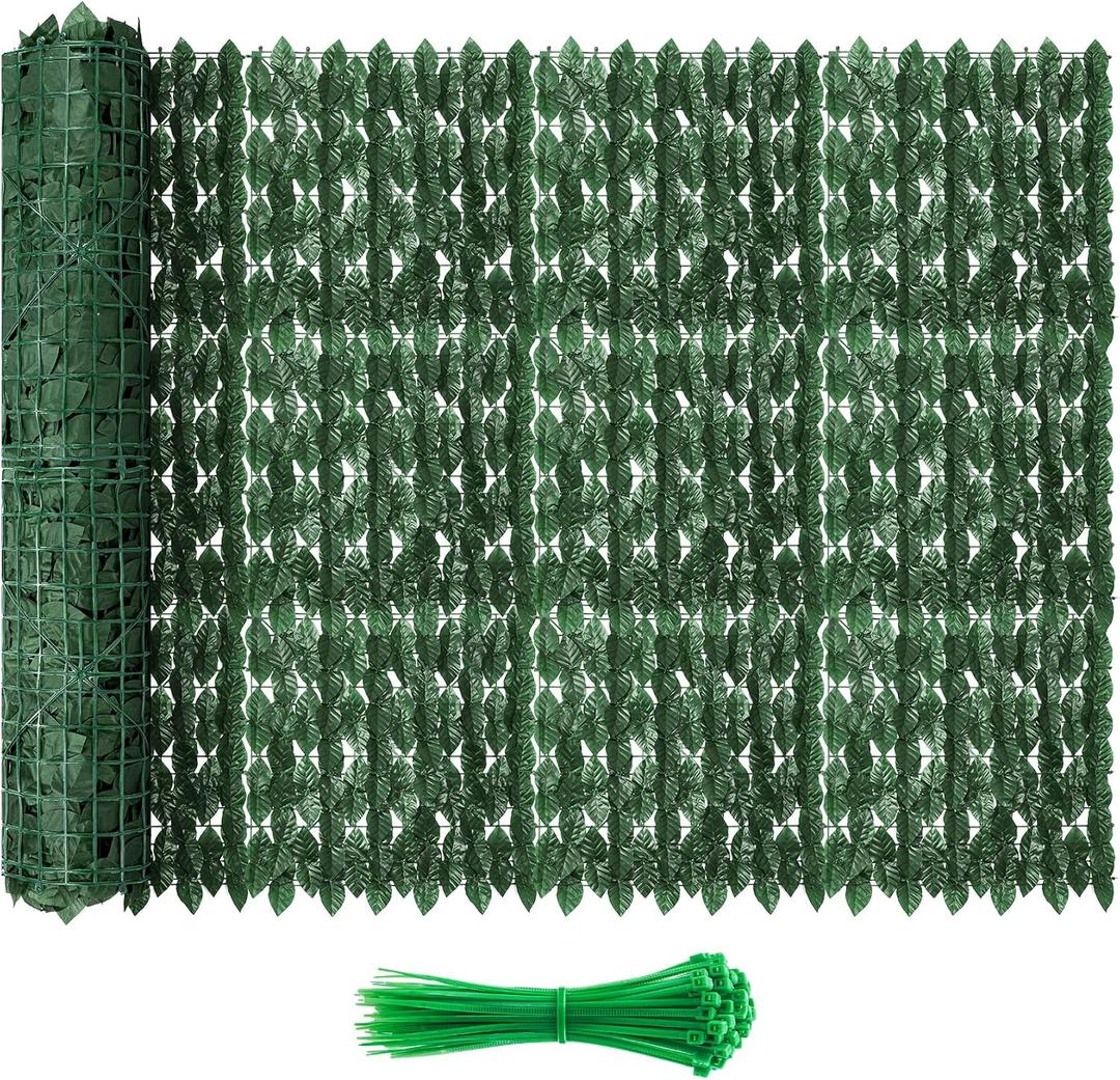 120x60 in Artificial Ivy Privacy Fence Screen, Privacy Fence Panels Faux Greenery Backdrop Ivy Leaf Privacy Fence Decorative Fence Privacy Screen Outdoor for Patio, Balcony, Garden, Backyard