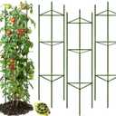 GROWNEER 3 Packs Tomato Cages for Garden, 51 Inches Tomato Trellis Plant Stakes Support, Tomatoes Plant Cage with 164Ft Twist Tie, for Vegetable Flowers Fruits Vertical Climbing Plants (Green)
