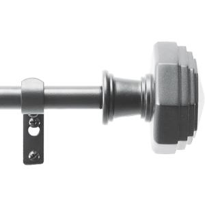 Martha Stewart Chatsworth Curtain Rod for Windows 66 to 120 inches, Adjustable Length .75 inch Diameter Metal Curtain Rod with Round Finials, 66” – 120”, Matte Nickel