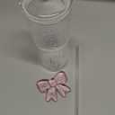 Glass Cups with Lids and Straws Iced Coffee Tumbler Cups with Lids Clear Cute Smoothie Juice Bubble Tea Water Cold or Hot Drinking Glasses Travel Mug with Pink Bow 20 oz High Borosilicate