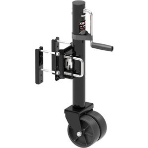 6-inch Dual Wheels Trailer Jack, 13" Vertical Movement, 1500 lbs, for RV, Boat, Trailer and More, Black