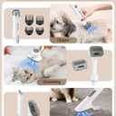 Simple Way Dog Vacuum Grooming Kit for Shedding: Professional Hair Clippers Pet Groomer - Strong Suction Cleaner Deshedding Tool Fur Brush Attachment Trimmer for Home Cat (Pale White)