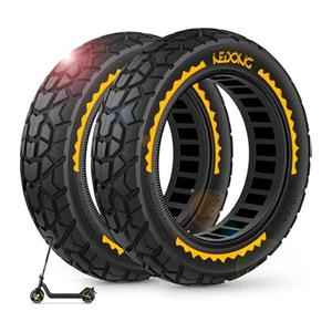 BANGTING 2PCS 60/ 70-6.5 Scooter Tire Tubeless, 10x2.5 inch Front or Rear Replacement Solid Tires, 10x2.5-6.5 Rubber Tire for Segway Max G30/ G30D/ G30E/ G30E/ G30LP/ G30D II (Yellow)