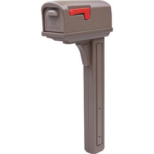 Architectural Mailboxes Classic Plastic Mailbox and Post Kit, GCL100MAM, Mocha