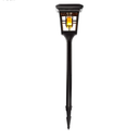 Luna Solar Outdoor Light, Flame Bulb Solar Accent Light: Stake, Pier and Wall Mounts, LED, Black, SB-57B 1-Pack