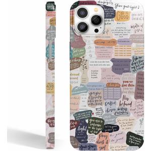 Bible Verse Collage Case for iPhone 14 Pro Max,Christian Jesus Quotes Pattern,Full Cover Smooth Tough PC Case for iPhone 14 Pro Max