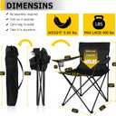 Joyfair Camping Chairs for Adult, Large Folding Lawn Chair (2, Black), 18.5 inches x 33.5 inches x 35.2 inches