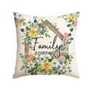 AVOIN colorlife Home Sweet Home Birds Floral Throw Pillow Covers, 18 x 18 Inch Spring Summer Flowers Cushion Case Decoration for Sofa Couch Living Room Bedroom Decor Set of 2