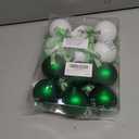 Vinsot 12 Pcs St. Patrick's Day Ball Ornaments 2.4 Inch White Green Shamrock Bulb Ornaments Irish Hanging Tree Decorations St. Patrick's Day Decorations for Home Tree Festival Party Decor