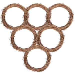 6 Pcs Grapevine Wreath 6 inch - DIY Crafts Natural Grapevine Twig Vines, Vines Garland Wreaths for Wedding House Holiday Door Vase Wall Decor