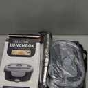 Vabaso Electric Lunch Box for Adults, 80W Heated Lunch Box with Dual 1.5L Stainless Steel Containers, Portable Food Warmer for Men Work Car Truck, 12V/24V/110V/220V - Eternal Gray