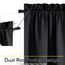 NICETOWN French Door Curtains for Door Window, 100% Blackout Privacy Thermal Insulated Window Covering for French Front Glass, 1 Panel, Black, 25 x 72 inches Long