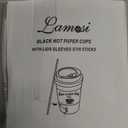 Lamosi 16 Oz Coffee Cups 50 Pack, Disposable Coffee To Go Cups With Lids, Stir Sticks and Sleeves, 16 Oz Black Hot Paper Cup For Home, Travel, Office