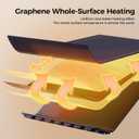 GRAPHENE Food Warming Mat, [122℉ to 212℉ Full Surface Rapid Heating] Electric Warming Tray, 6 Level Temp Setting W/Timer, Portable Silicone Food Warmers for Parties Buffet 23.6" x 14.6", Navy