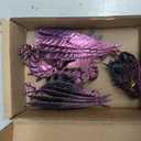 Feathered Wyvern Dragon,3D Printed Dragon, Articulated Dragon with Wings, 3D Printed Toys, Desktop Pet - Perfect for Fantasy Enthusiasts (Black Rose Red)
