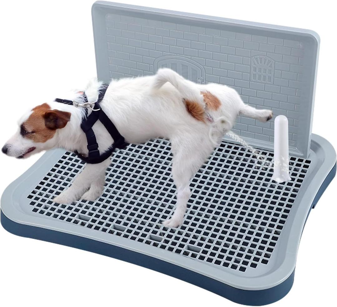 Pee Pad Holder, Dog Potty Tray with Splash Guard, Indoor Potty for Small Dogs, Waterproof and Easy to Disassembly and Cleaning Dog Toilet