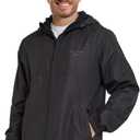 Reebok Rain Jacket Men with Hood, Windbreaker Men Lightweight Waterproof Jacket, L