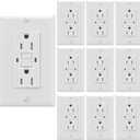 GFCI 15 Amp Self Test, Tamper TR and Weather WR Resistants Duplex Receptacle, Standard Decorative Outlet with LED Indicator, Ground Fault Circuit Interrupter, UL Listed, White (20)
