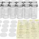 Simple Houseware 12-Pack 3 oz Glass Spice Jars, Round Bottles with Shaker Lids, Funnel and Labels for Seasoning & Storage