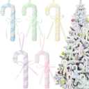 Sosation 10 Pcs Large Candy Christmas Tree Ornaments 2025 5.9" Candy Cane Ornaments Pastel Christmas Tree Decoration Pastel Color Dessert Pendant Decoration Hanging Crafts for Home Xmas Party Decor